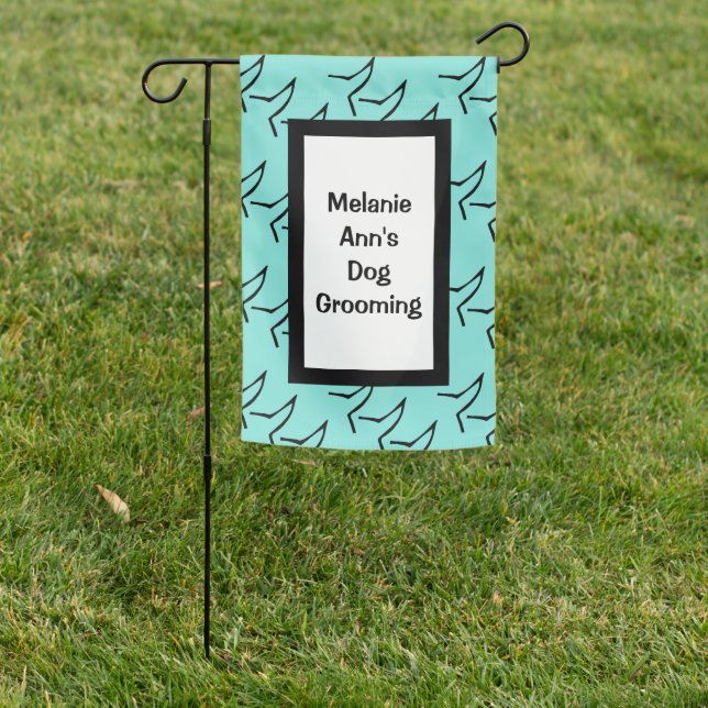 Wagging Tails Dog Groomer/Business Garden Flag (In SItu)