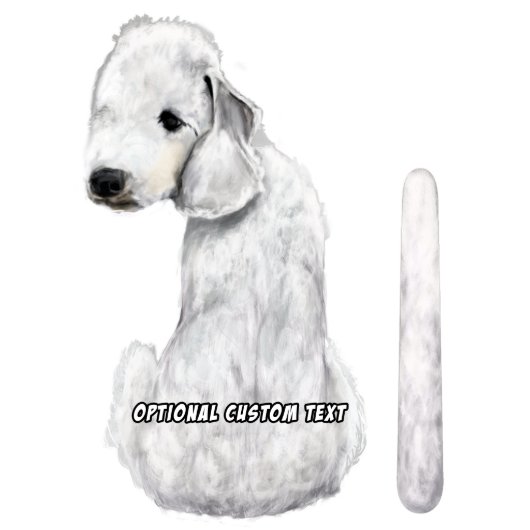Wagging Wiper Bedlington Terrier Dog Car Sticker (Front)