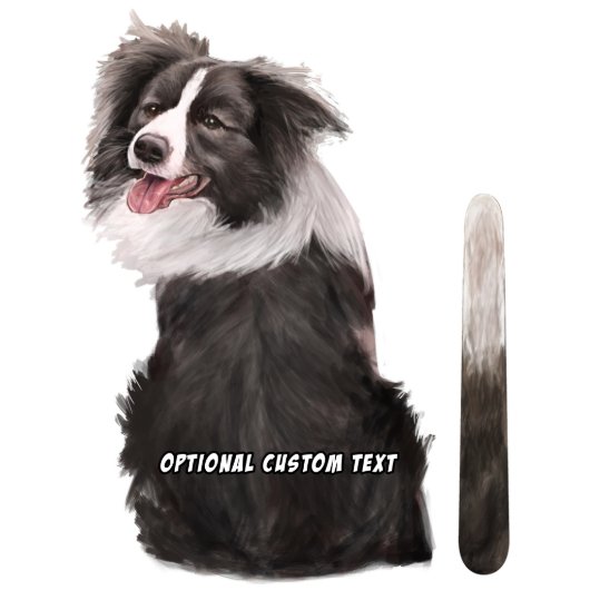 Wagging Wiper Border Collie Dog Car Decal Sticker (Front)