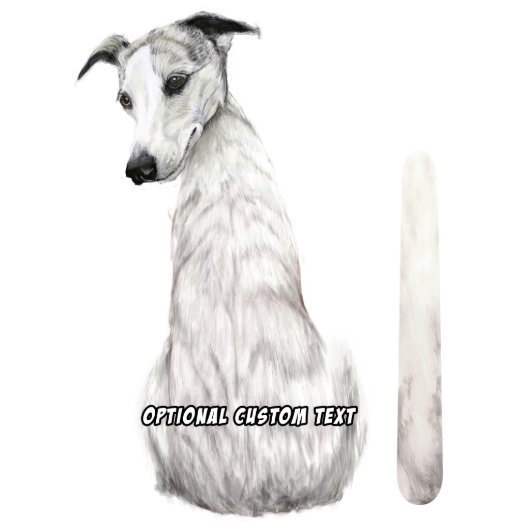 Wagging Wiper Greyhound or Whippet Dog Sticker (Front)