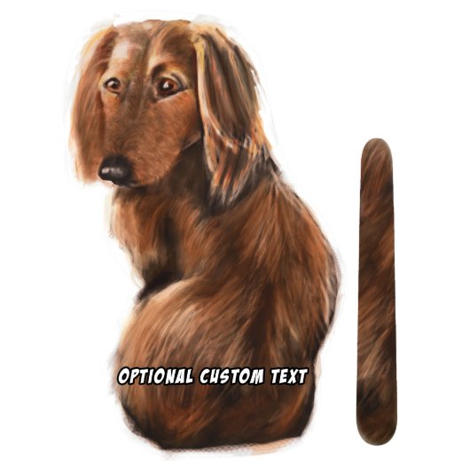 Wagging Wiper Long Hair Dachshund Dog Car Sticker (Front)