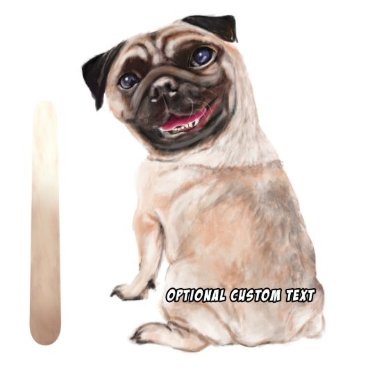Wagging Wiper Pug Dog Car Decal Sticker (Front)