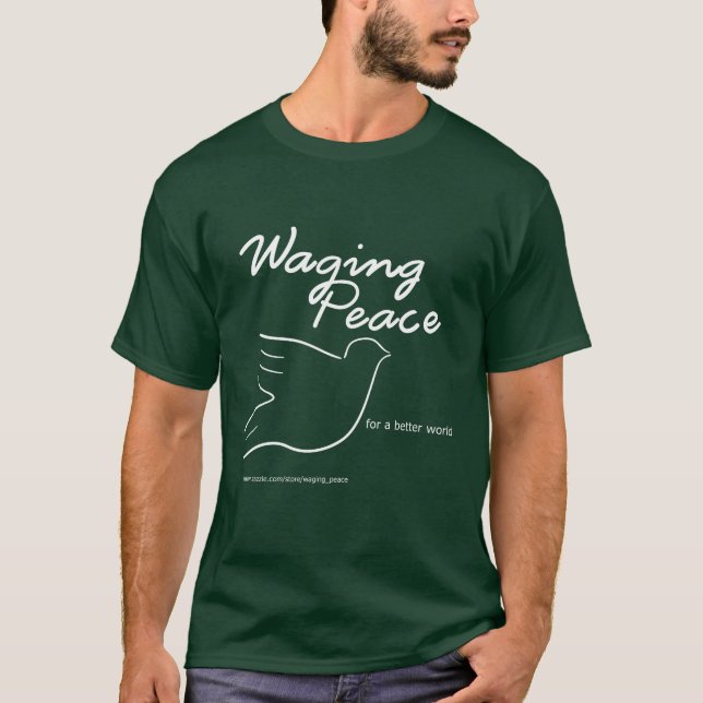 Waging Peace Dove dark t-shirt (Front)