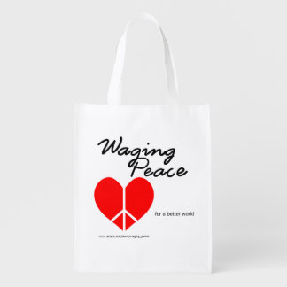 Waging Peace Heart grocery bag