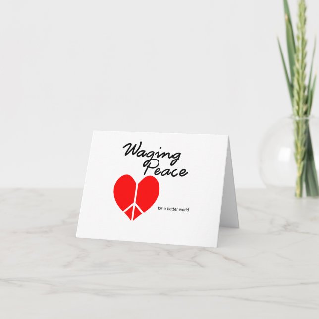 Waging Peace Heart notecard (Front)