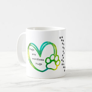 Wagless Hugs Dog Poem Paw Print Mug