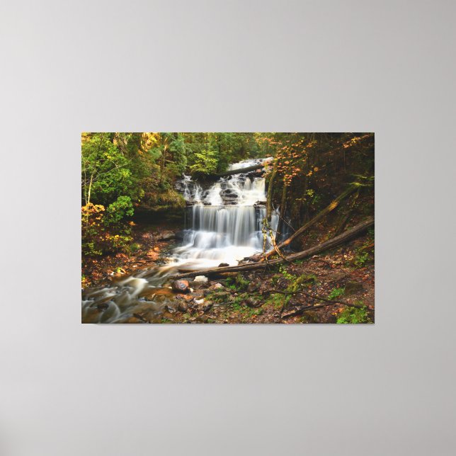 Wagner Falls in Autumn Canvas Print (Front)