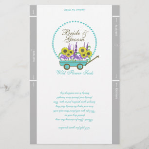 Wagon and Flowers Packet Template Wedding Favor