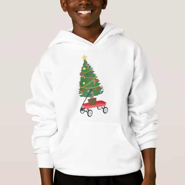 Wagon Christmas Tree Hoodie (Front)