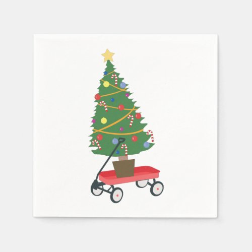 Wagon Christmas Tree Napkins