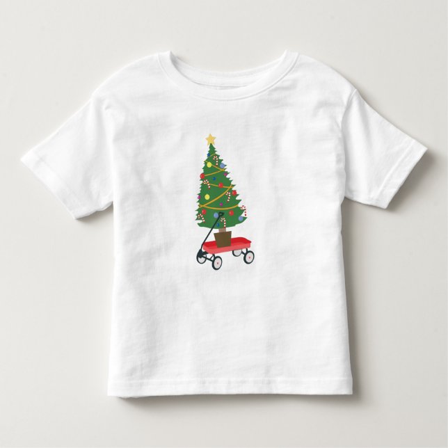 Wagon Christmas Tree Toddler T-shirt (Front)