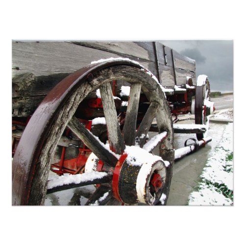Wagon in the Snow Photo Print