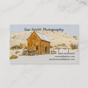 Wagon, Outhouse, Barn, American Bison, Buffalo Business Card
