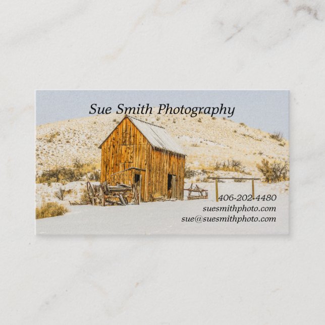 Wagon, Outhouse, Barn, American Bison, Buffalo Business Card (Front)