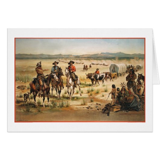 Wagon Train vintage painting Cards (Front Horizontal)