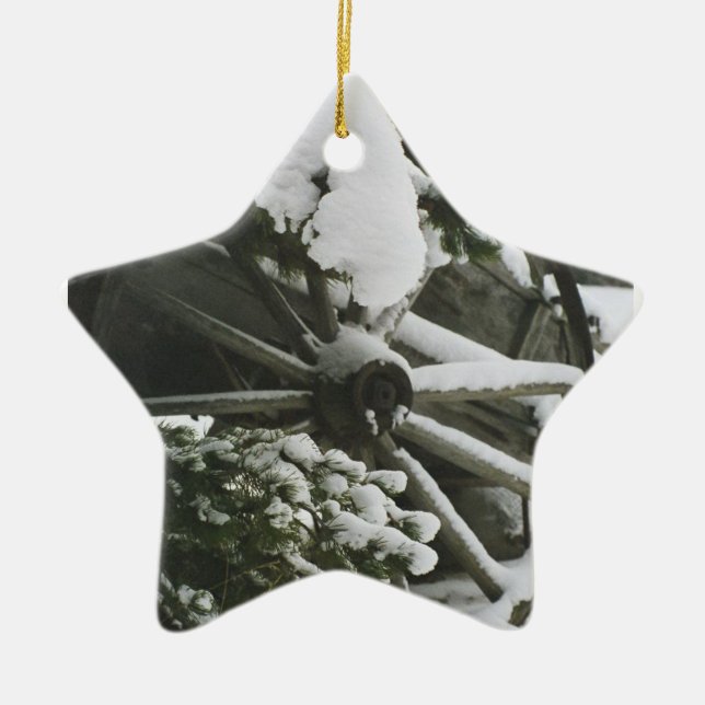 Wagon Wheel 2 Ceramic Ornament (Front)