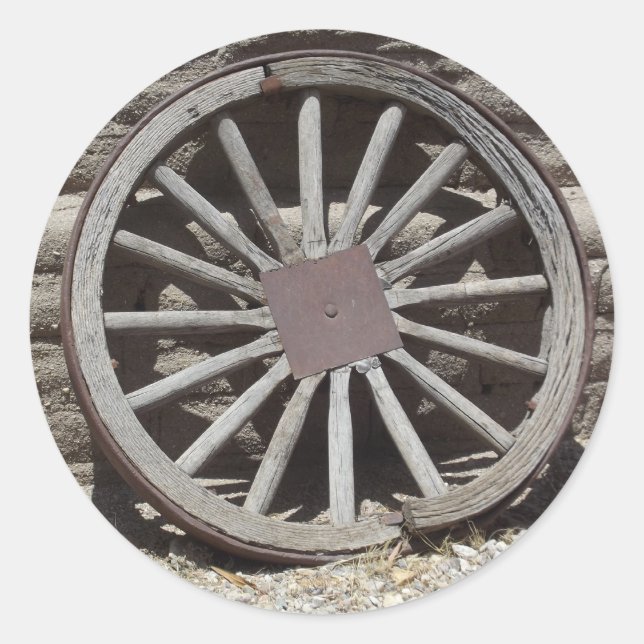 Wagon Wheel Classic Round Sticker (Front)