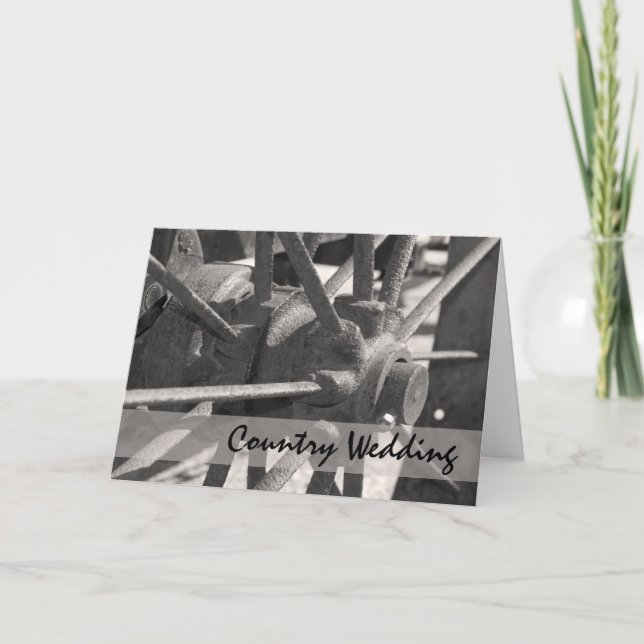 Wagon Wheel Country Wedding Save the Date Announcement (Front)