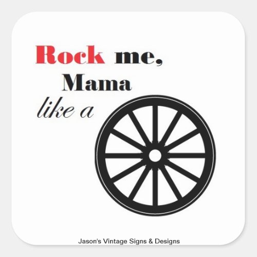 Wagon Wheel Decal Square Sticker