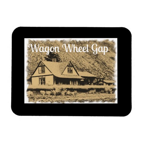 Wagon Wheel Gap train station sepia Magnet