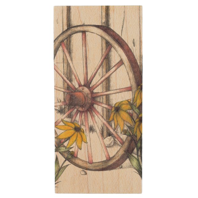 Wagon Wheel USB Flash Drive (Front Vertical)