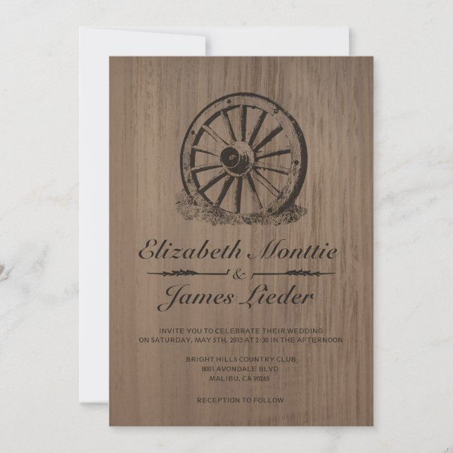Wagon Wheel Wedding Invitations (Front)