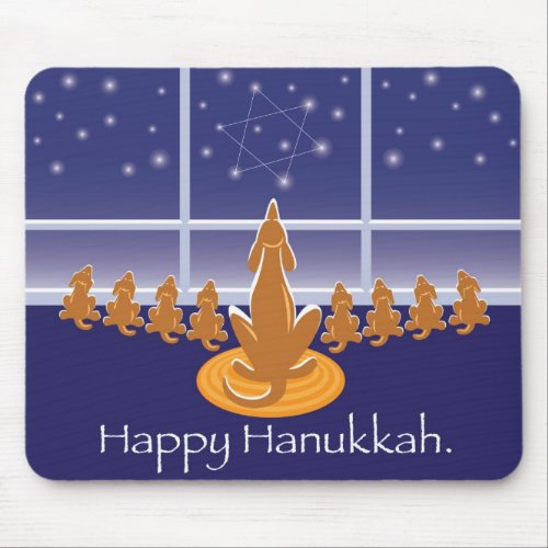 WagsToWishes_Menorah Dogs Mouse Pad