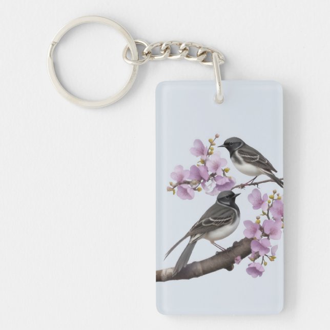 Wagtail Bird Keychain (Front)