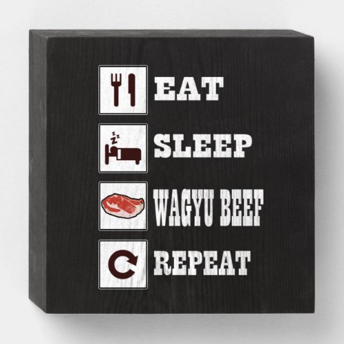 Wagyu Beef Steak BBQ Enthusiast Grill Barbecue Wooden Box Sign