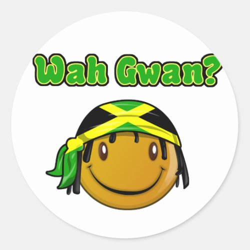 wah gwan classic round sticker