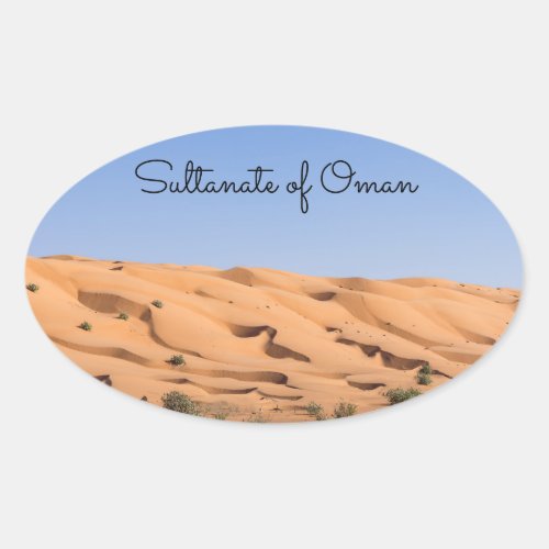 Wahiba Sands desert _ Oman Oval Sticker