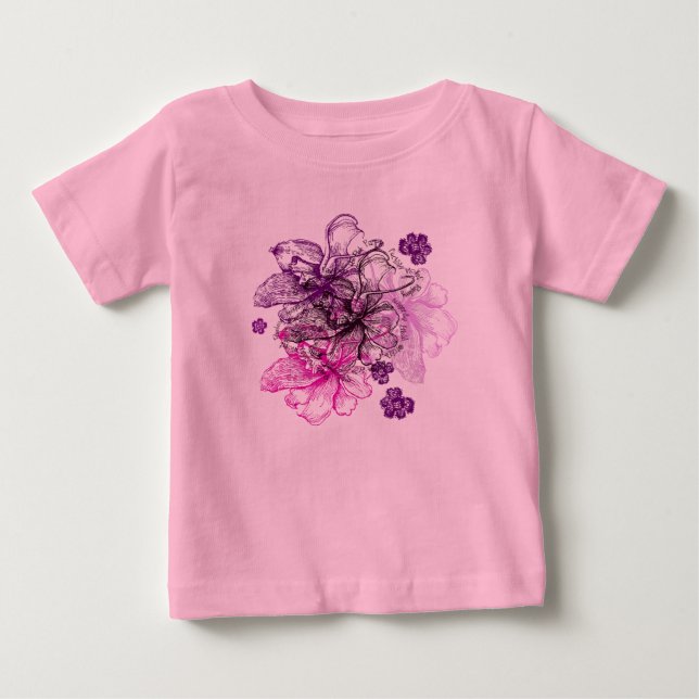 Wahine Lace Hawaiian Orchid Baby T-Shirt (Front)