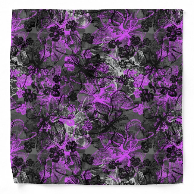 Wahine Lace Hawaiian Orchid Bandana (Front)