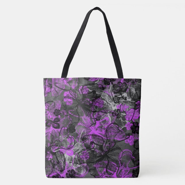 Wahine Lace Hawaiian Orchid Beach Bag (Front)