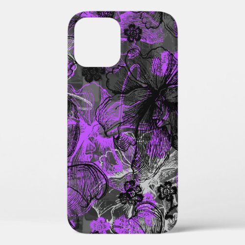 Wahine Lace Hawaiian Orchid Black iPhone 12 Pro Case