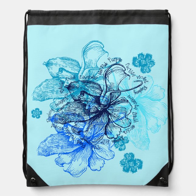 Wahine Lace Hawaiian Orchid Drawstring Bag (Front)