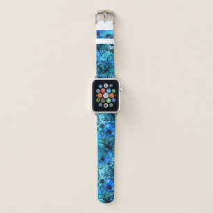 Wahine Lace Hawaiian Orchid Floral in Turquoise Apple Watch Band