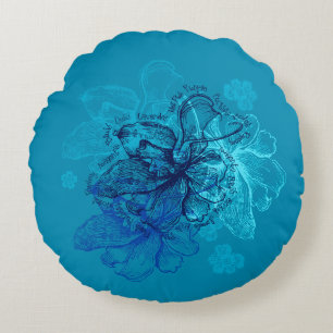 Wahine Lace Hawaiian Orchid Reversible Round Pillow