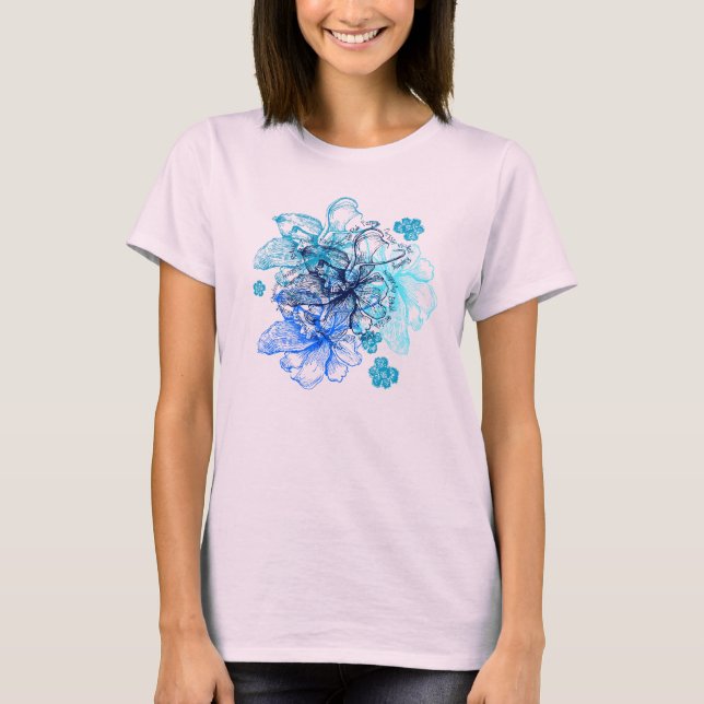 Wahine Lace Hawaiian Orchid T-Shirt (Front)