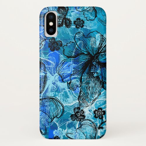 Wahine Lace Hawaiian Orchid Turquoise iPhone X Case