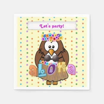 Wahine Owl Napkins by just_owls at Zazzle