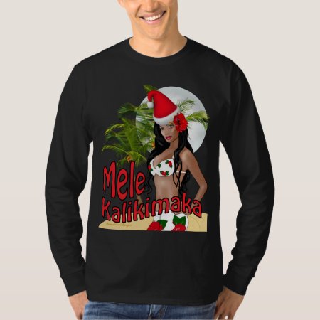 Wahine Pinup Mele Kalikimaka Christmas T-shirt 04