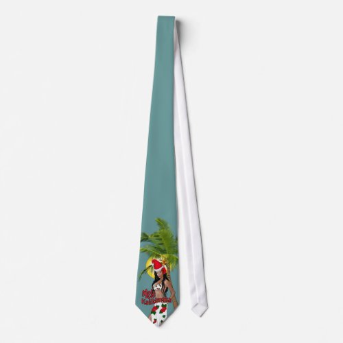 Wahine Pinup Mele Kalikimaka Christmas Tie 2