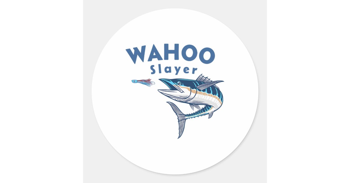 Wahoo Sticker Wahoo Slayer Salt Water Fishing Wahoo Classic Round Sticker | Zazzle