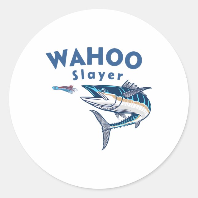 Wahoo Slayer Salt Water Fishing Wahoo  Classic Round Sticker (Front)