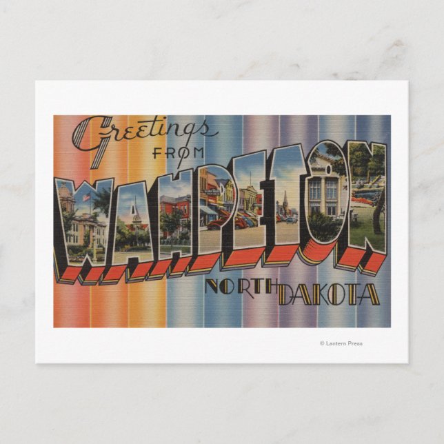 Wahpeton, North Dakota - Large Letter Scenes Postcard (Front)