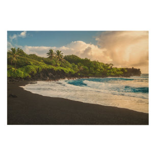 Waianapanapa Beach Wood Wall Art