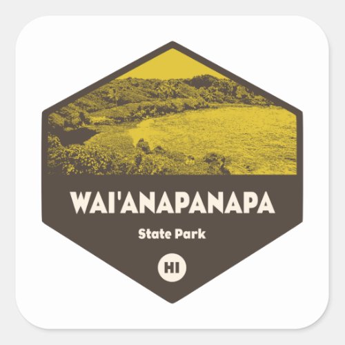 Waianapanapa State Park Hawaii Square Sticker