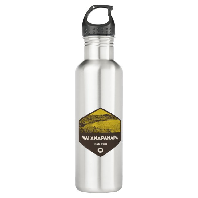 Wai'anapanapa State Park Hawaii Stainless Steel Water Bottle (Front)
