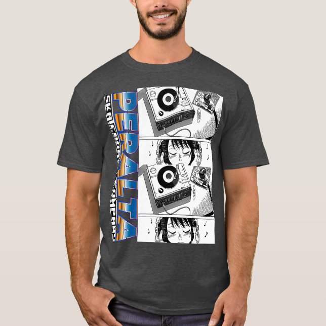 Waifu Anime Neko DJ Manga Girl T-Shirt (Front)